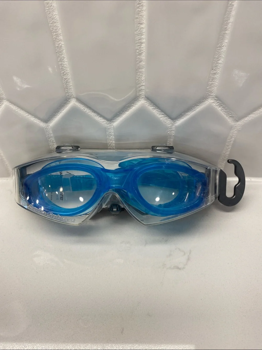 🆕 Kaiman Swim Goggle Made In Italy Clear Lens Light Blue Waterproof Beach Pool